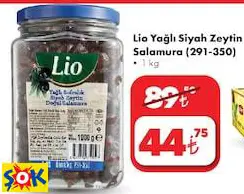 LİO YAĞLI SİYAH ZEYTİN SALAMURA (291-350) 1 KG LİO YAĞLI SİYAH ZEYTİN SALAMURA (291-350) 1 KG